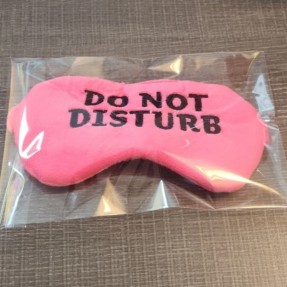 Super Soft Pink Sleep Mask with Fun Slogan